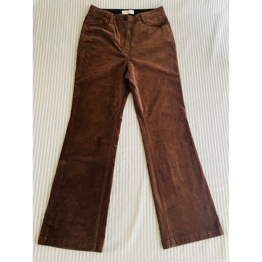 Dunst 70s Semi-Flare Corduroy Slacks Brown Womens Size L Retro Boho